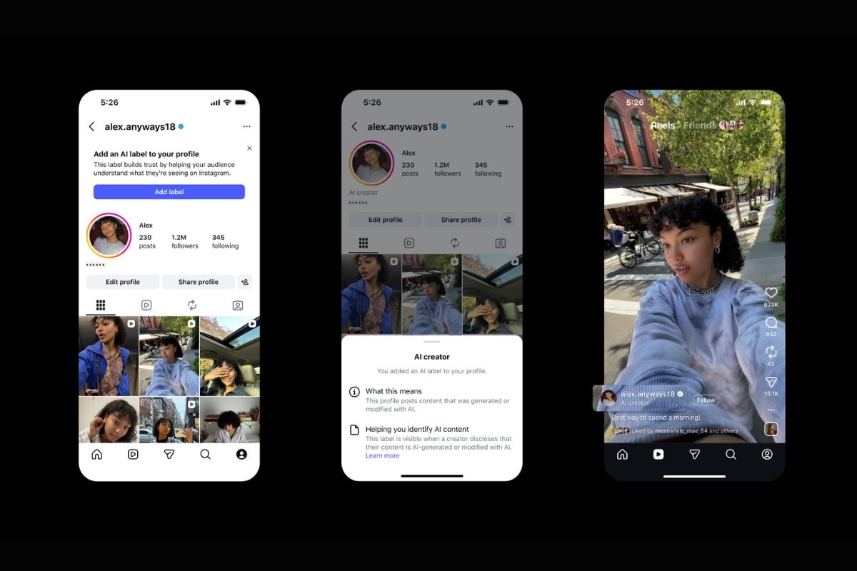 Instagram AI creator label test