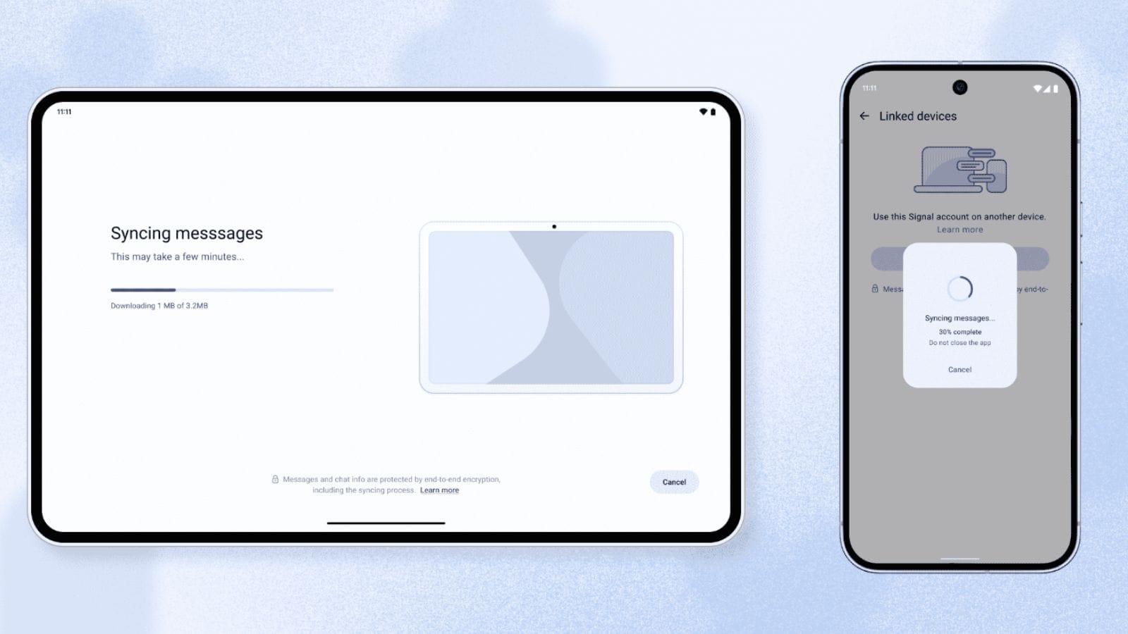 Signal app link devices update